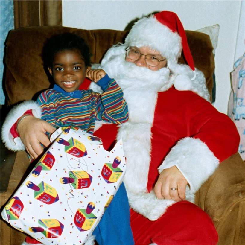Santa came.  Blessin sat on his lap.