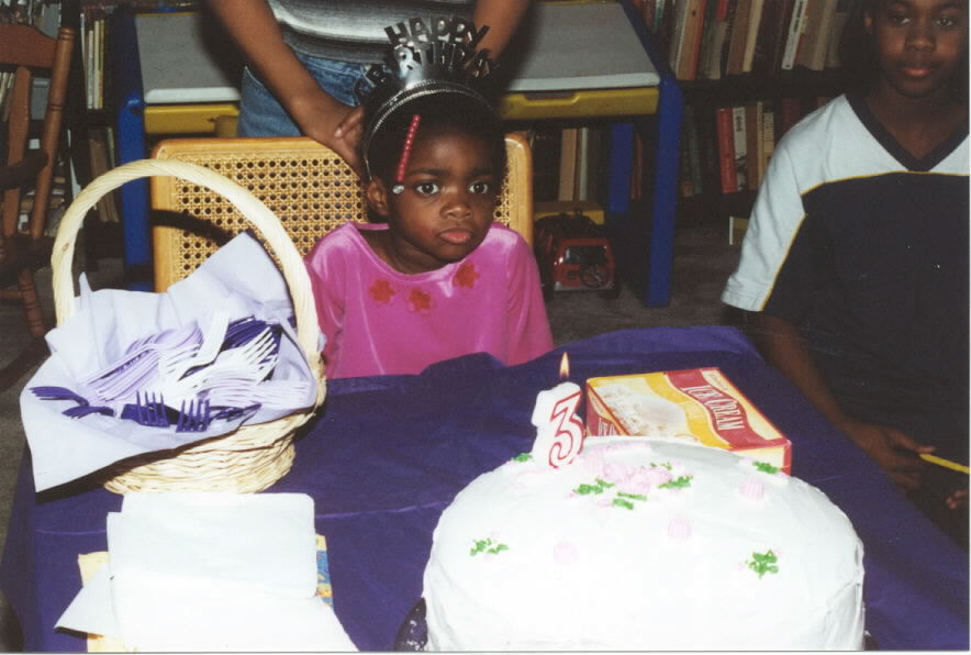 Crowned princess and Third birthday cake