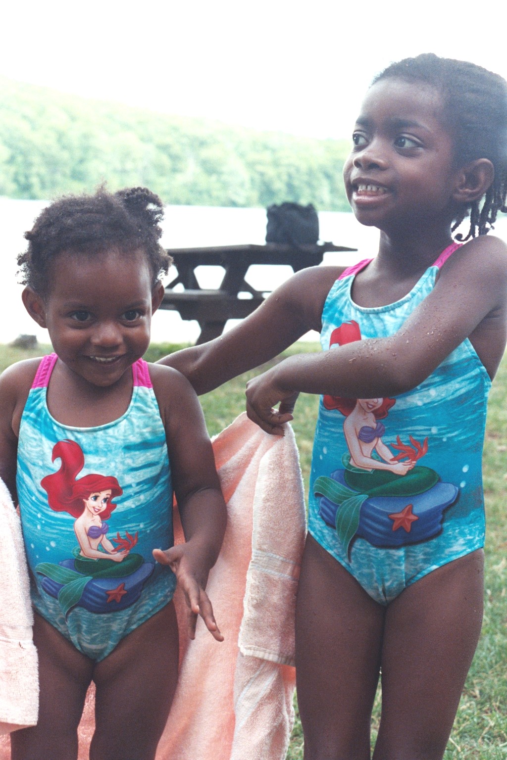 Fortune and Blessin both love the beach and swimming.